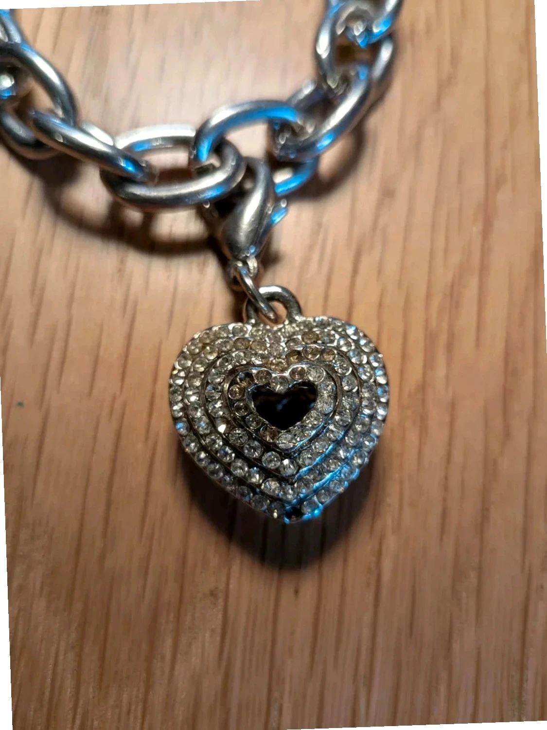 Verzilverde fantasy kettingarmband met hart en haaksluiting – photo 2